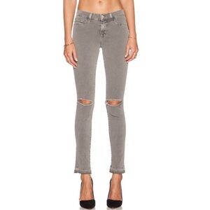 NEW J Brand Mid Rise Ankle Skinny Jeans Distressed Silver Fox